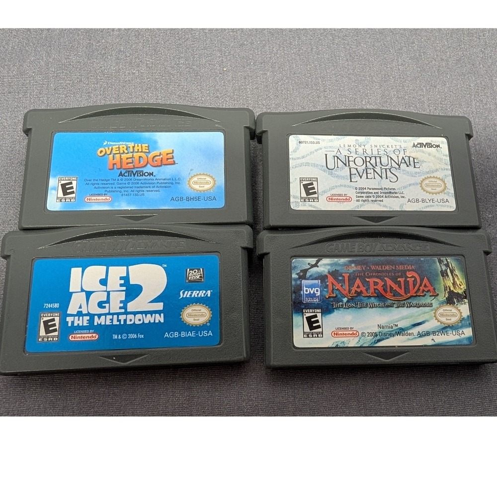 Nintendo GBA  Ice Age, Narnia, Over the Hedge, Series of Unfortunate Events